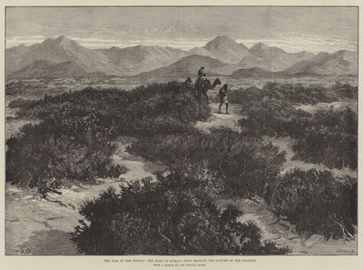 Krigen i Soudan, vejen til Sinkat, udsigt over landets natur af William Heysham Overend