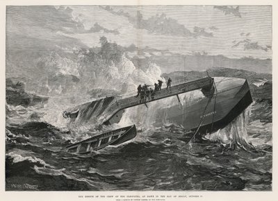 Redningen af besætningen på Cleopatra, ved daggry i Biscayabugten af William Heysham Overend