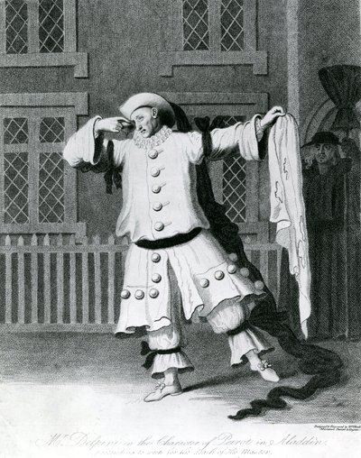 Delphini i rollen som Pierot i Aladdin, 1780-1790 af William Hincks