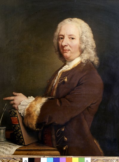 Portræt af Francesco Saverio Geminiani. Italiensk musiker af William Hoare