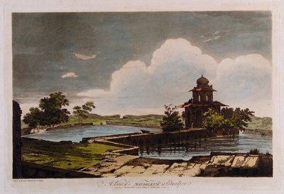 Udsigt til et mausoleum i Etmadpoor af William Hodges