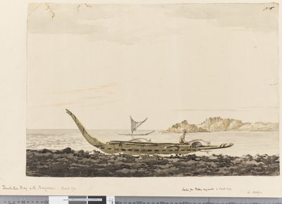 Side 25 Resolution Bay i Marquesas. 1774 af William Hodges