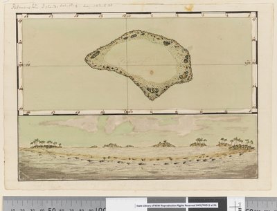 Side 25b/a Kort og profil over Palmerston Island af William Hodges