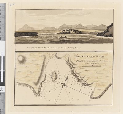 Side 3a Kort over Port Praya på øen St Jago, Kap Verde-øerne. Med titlen 