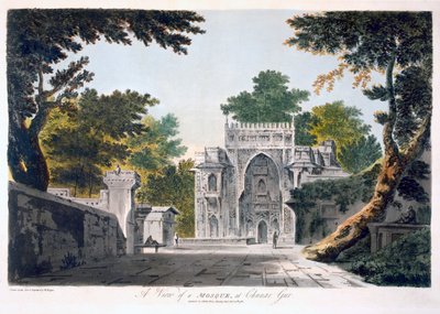 Udsigt over en moské ved Chunar Gur, 1786 (akvatint) af William Hodges