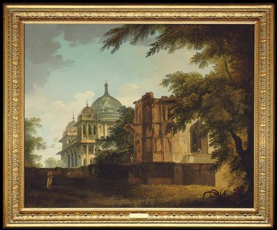 Udsigt over en moské ved Mounheer af William Hodges