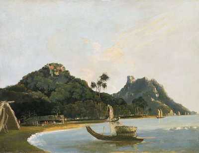 Udsigt over en del af havnen i Owharre [Fare], øen Huahine af William Hodges