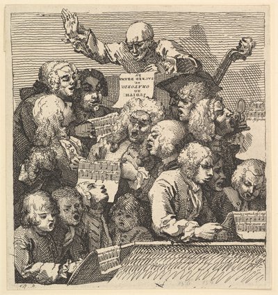 A Chorus of Singers, or The Oratorio, december 1732. af William Hogarth