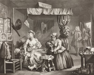 En skøge?S Fremskridt / En hores vej, ark 3: Anholdelsen. 1732 af William Hogarth