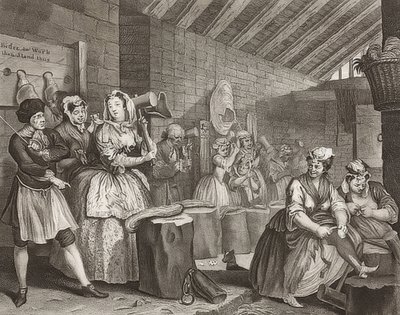 En skøge?S Fremskridt / En hores vej, ark 4: Im Zuchthaus. 1732 af William Hogarth