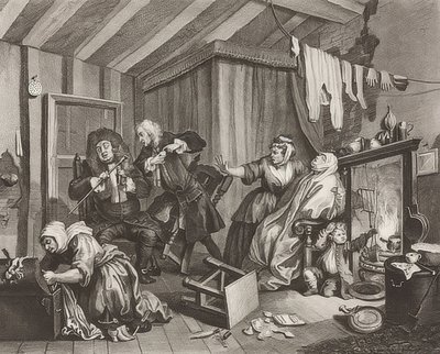 En skøge?S Fremskridt / En hores vej. Blad 5: Død. 1732 af William Hogarth