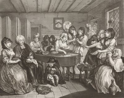 En skøge?S Fremskridt / En hores vej. Blad 6: Begravelsen. 1732 af William Hogarth