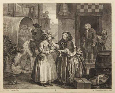 En prostituerets karriere, planche 1 af William Hogarth
