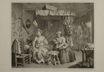 En skøges vej: Tavle 3 af William Hogarth