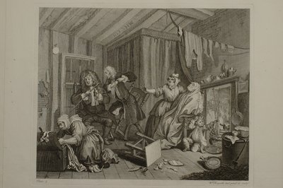 En prostituerets levnedsløb: tavle 5 af William Hogarth