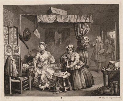 En skøges fremskridt, plade 3 af William Hogarth