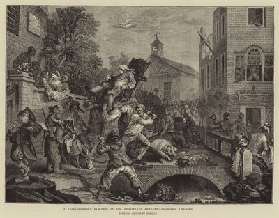 Et parlamentarisk valg i det attende århundrede, som formand for et medlem af William Hogarth