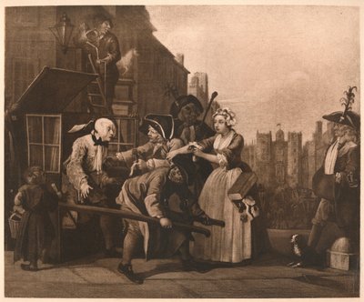A Rakes Progress - 4: The Arrest, 1733. af William Hogarth