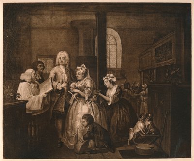 En rivende fremgang - 5: Han gifter sig, 1733. af William Hogarth