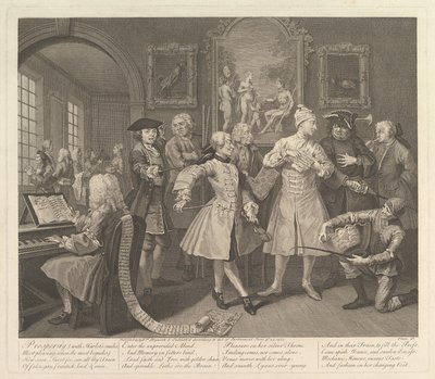 A Rakes Progress, Plade 2, 25. juni 1735. af William Hogarth