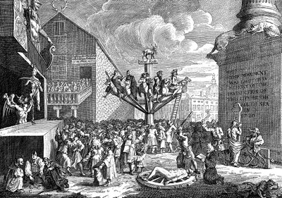 En satire over Sydhavskompagniet, 1721 af William Hogarth