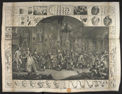 Et stort antal mennesker danser af William Hogarth