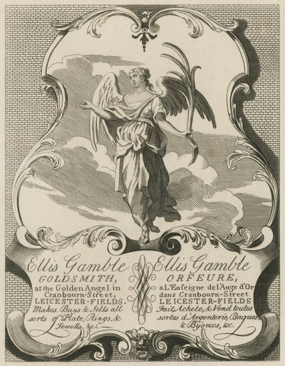 Annonce for Ellis Gamble, Goldsmith af William Hogarth