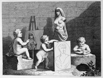 Drenge kigger på naturen af William Hogarth