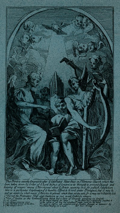 Burlesk på Kents altertavle ved St Clement Danes, c1725 af William Hogarth
