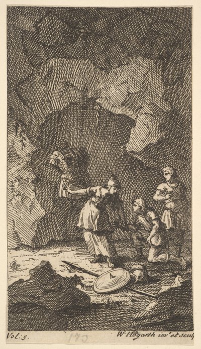 Cassandra, Frontispice, Vol. 5, 1725. af William Hogarth