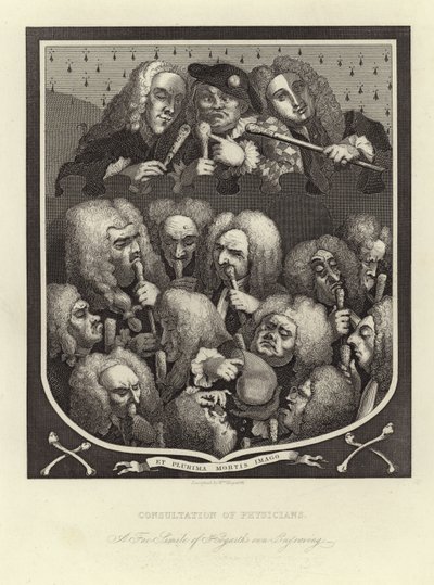 Konsultation af læger af William Hogarth