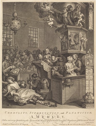 godtroenhed, overtro og fanatisme af William Hogarth