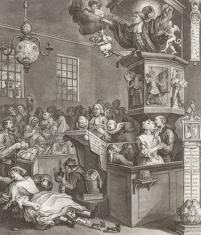 godtroenhed, overtro og fanatisme. 1762 1762 af William Hogarth