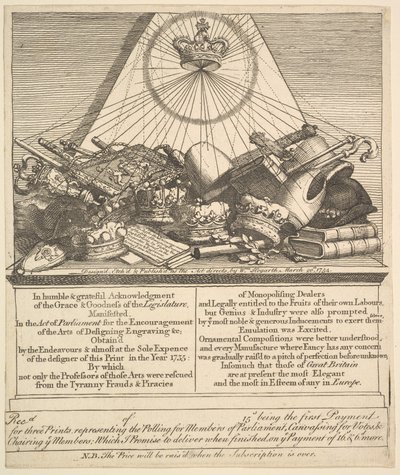 Kroner, Mitre, Maces, etc., 1755. af William Hogarth