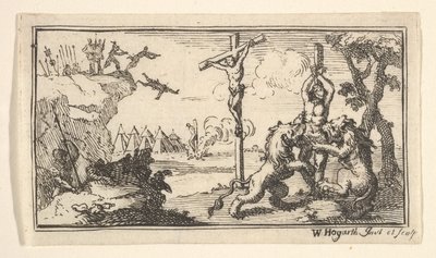 Korsfæstelse, etc. John Beaver, romerske militære straffe, 1725, efter 1725. af William Hogarth