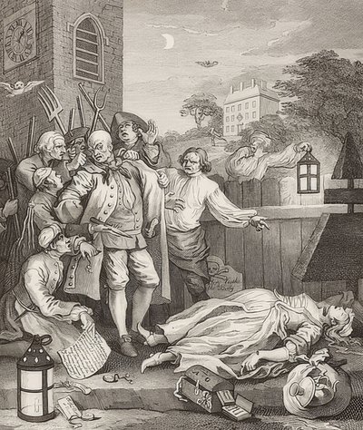 Grusomhed i perfektion. Fra: Grusomhedens fire stadier / Grusomhedens fire stadier. 1751 af William Hogarth
