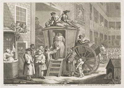 Postvognen eller gårdspladsen ved kroen på landet af William Hogarth