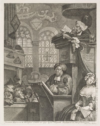 De sovende kirkegængere af William Hogarth