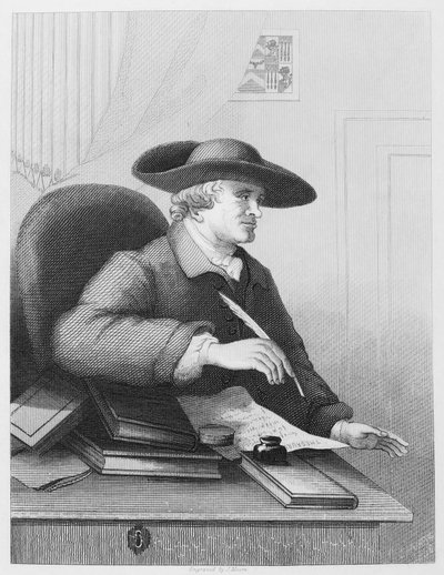 Dr. Thomas Morell, lærd og trykker. Han er kendt for at være en librettist og skrev den mest detaljerede beretning om samarbejdet med Handel Engraving af J Moore efter William Hogarth af William Hogarth