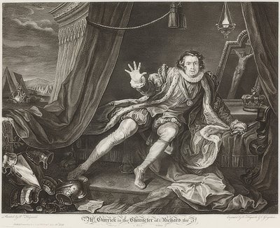 Garrick in the Character of Richard III / Garrick in der Rolle Richards III.. 1746 af William Hogarth