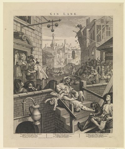Gin Lane af William Hogarth
