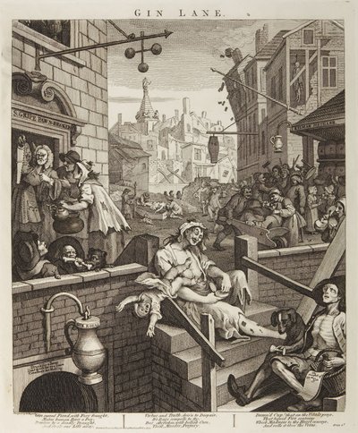 Gin Lane af William Hogarth