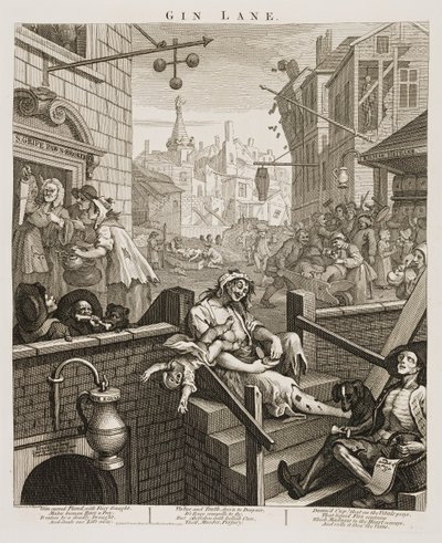 Gin Lane af William Hogarth