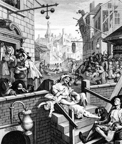 Gin Lane af William Hogarth