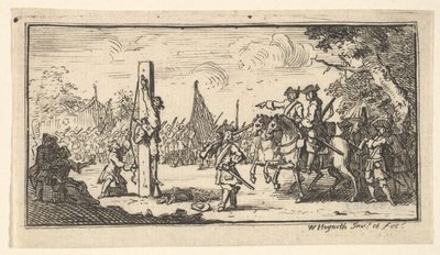 Hængende ved tommelfingrene Moderne militærstraffe, efter 1725. af William Hogarth