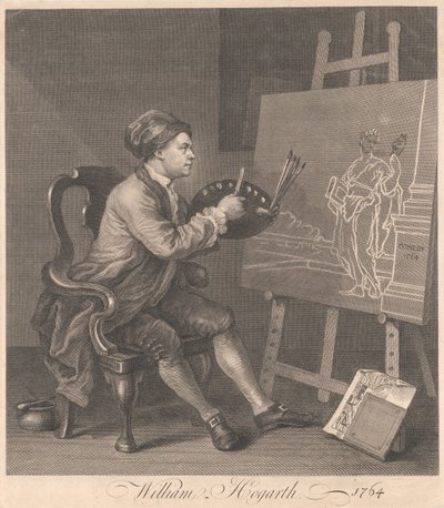 Hogarth maler den komiske muse af William Hogarth