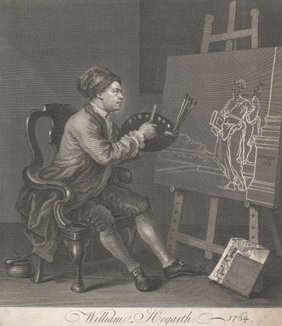 Hogarth maler den komiske muse af William Hogarth