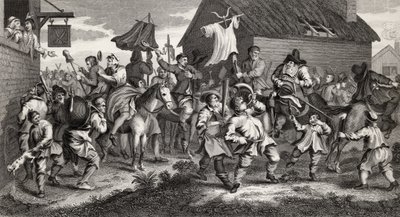 Hudibras Encounters the Skimmington, indgraveret af T.E. Nicholson, fra 