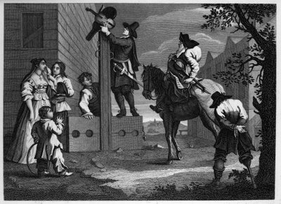 Hudibras og Ralpho fører deres fange Crowdero til arkiverne af William Hogarth