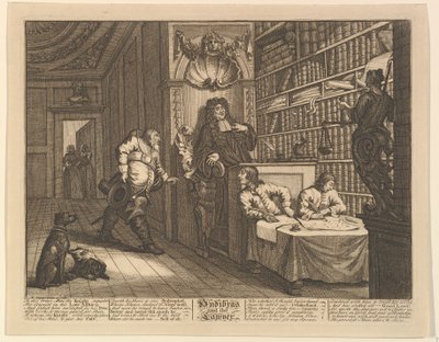 Hudibras og advokaten Tolv store illustrationer for Samuel Butlers Hudibras, tavle..., 1725-68. af William Hogarth